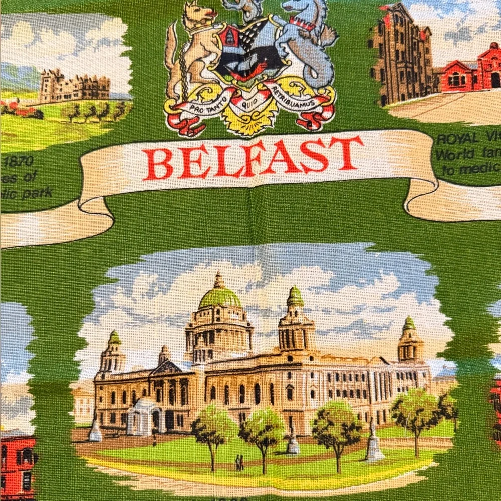 Vintage Ireland Fermanagh Lakeland and Belfast Decorative Tea Towels NWOT